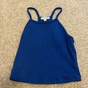 EARTH BOUND BLUE HIGH NECK TANK TOP